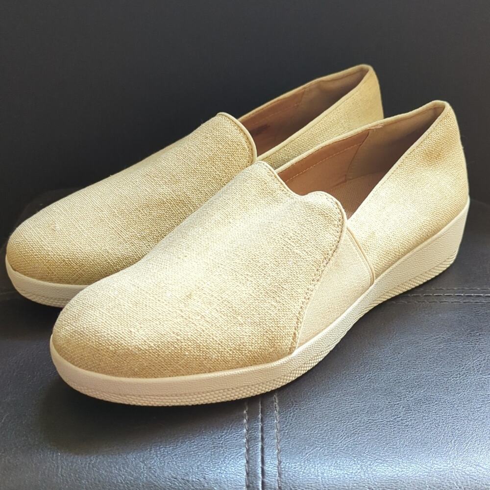 Fitflop Veda Glitzy Glitter Canvas Slip On Comfort Outdoor Walking Sneakers